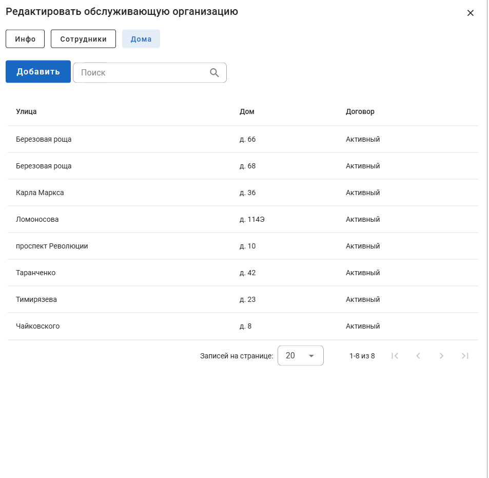Дома обслуживающей организации